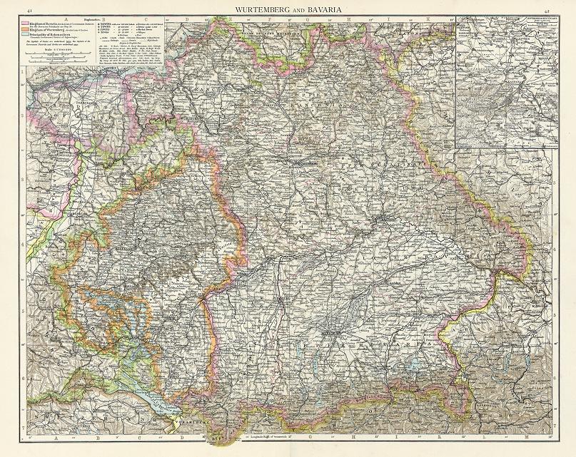 Germany, Wurttemberg & Bavaria, 1895