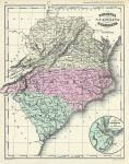 USA, Virginia, North & South Carolina, 1860