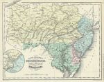 USA, New Jersey, Pennsylvania, Delaware & Maryland, 1860