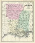 USA, Mississippi, Louisiana & Arkansas, 1860