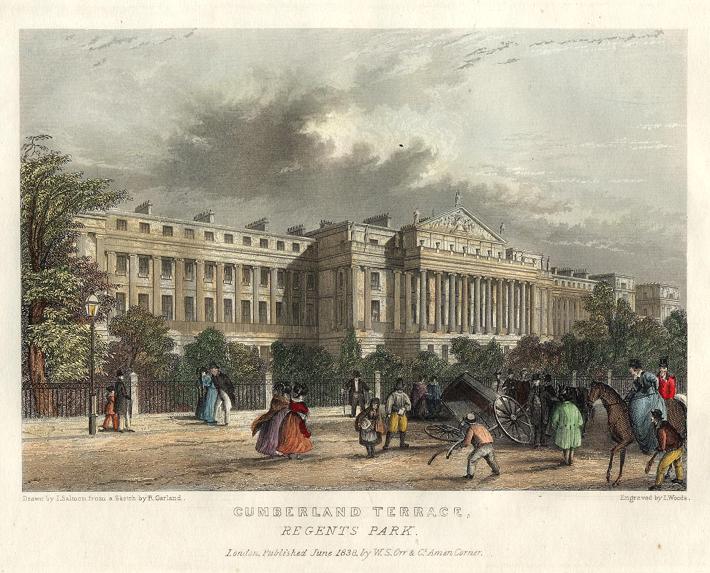 London, Regents Park, Cumberland Terrace, 1837