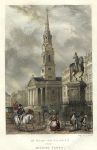 London, Charing Cross & St.Martin's Church, 1837