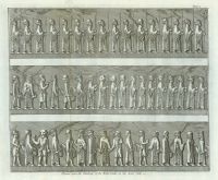 Iran, Persepolis, Carved figures on the Staircase, 1744