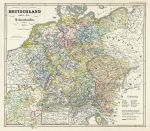Germany - time of the Hohenstaufen up to 1273, historical map, 1846