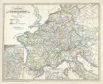 France / Germany, Carolingian Empire, historical map, 1846