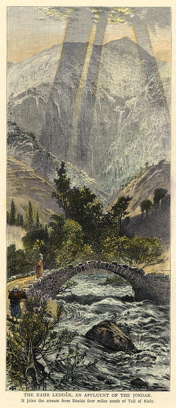 Golan Heights, the Nahr Leddan, tributary of the Jordan, 1880