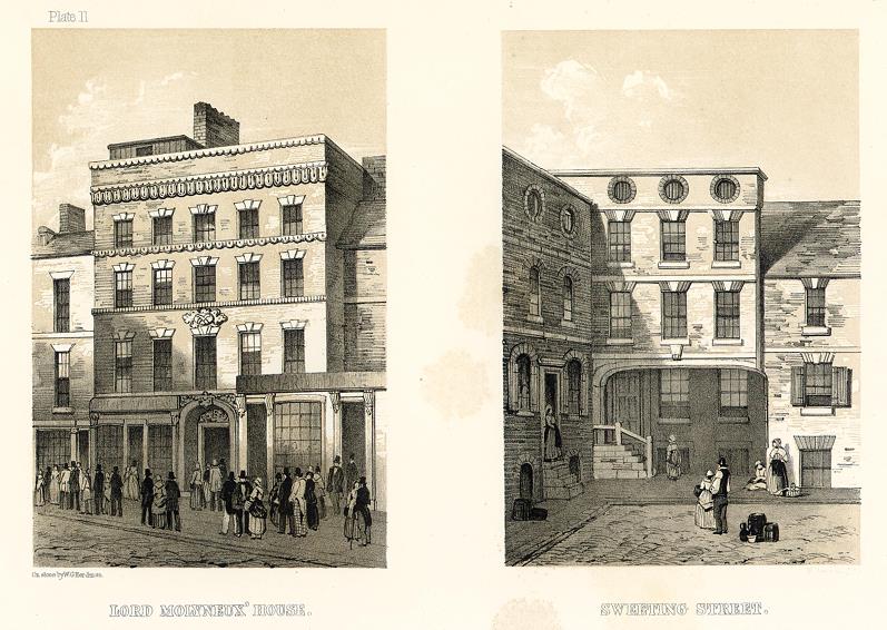 Lancashire, Liverpool, Lord Molyneux's House & Sweeting Street, 1843