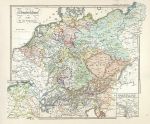 Germany in 1792, historical map, 1846