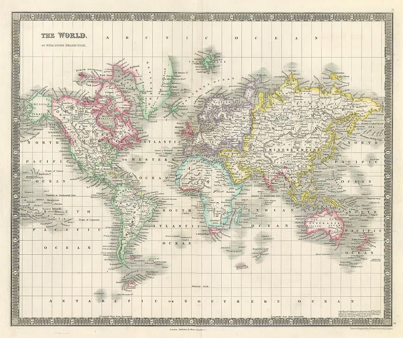 World on Mercators Projection (British Empire), about 1840