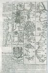 Gloucestershire / Somerset, route map with Bristol, Axbridge & Huntspill, 1764