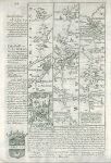 Warwickshire, route map with Coventry, Meriden, Coleshill & Lichfield, 1764