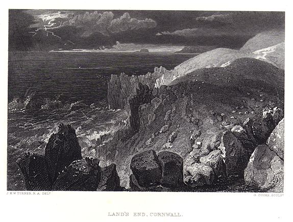 Cornwall, Lands End, after Turner, 1870