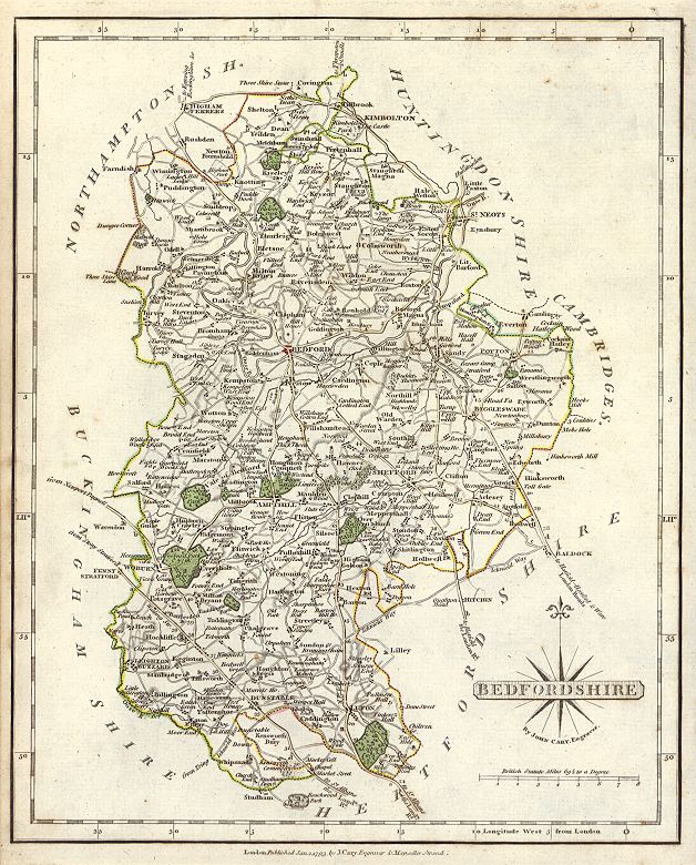 Bedfordshire, Cary, 1793