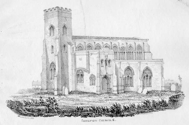 Bedfordshire, Shelton Church, 1825