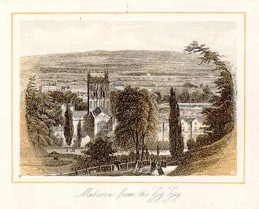Worcestershire, Malvern from the Zig-Zag, 1845