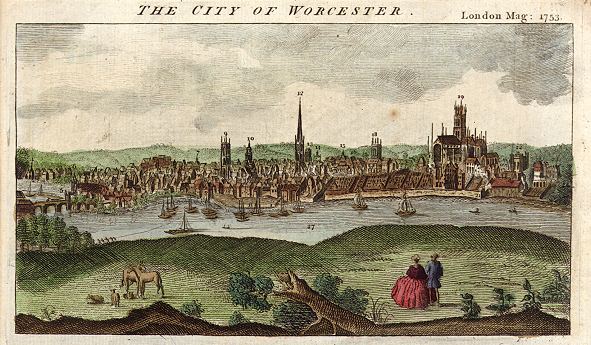 Worcester City view, 1753