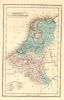 Holland & Belgium, miniature map, 1862