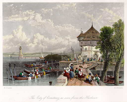 Germany, Constanz from Harbour, 1858