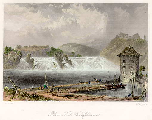 Germany, Rhine Falls at Schaffhausen, 1858