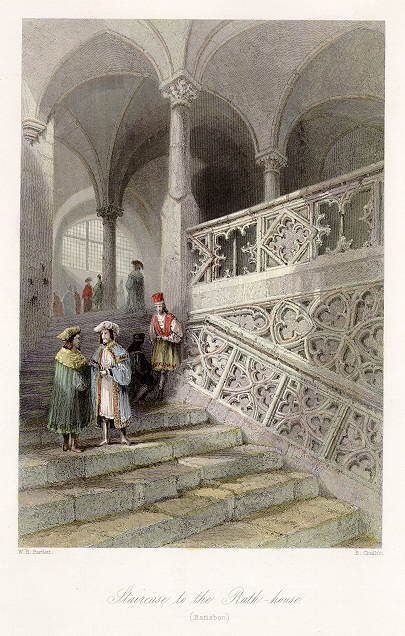 Germany, Ratisbon, Staircase in Rath-house, 1844