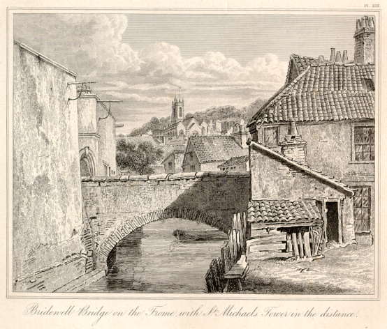 Bristol, Bridewell Bridge on the Frome, 1820