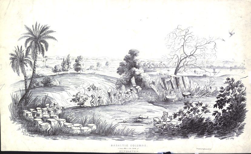 India, Basalt Columns at Mundleysir, 1821