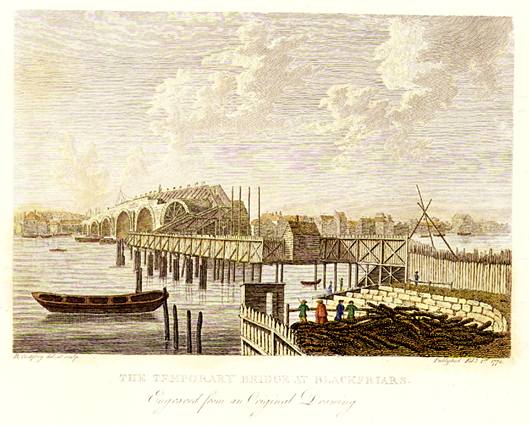 London, the Temporary Blackfriars Bridge, 1775 / 1840