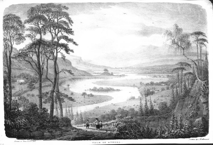 Scotland, Vale of Atholl, Hullmandel lithograph, 1830