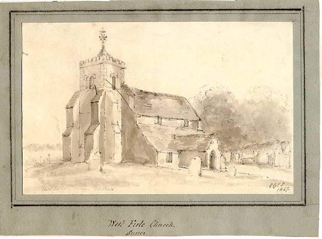 Sussex, West Firle Church, 1847