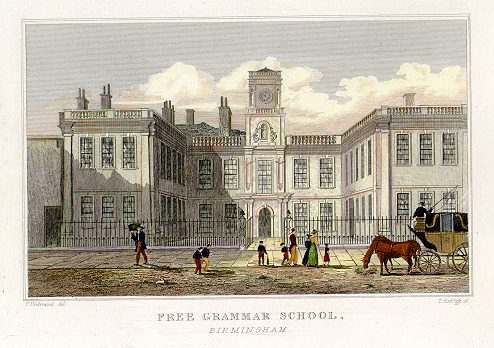 Warwicks, Grammar School Birmingham, Warwicks Illustrated, c1830