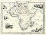 digital map of africa, Tallis, about 1850