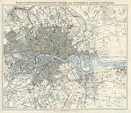 digital download antique plan of victorian london, 1866