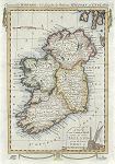 digital antique map of Ireland, published about 1790