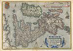 digital historical antique map of British Isles, about 1584