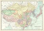digital map historical antique map of china and japan, 1885