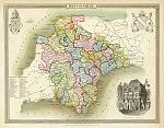 digital download of historical antique map of devon, 1837