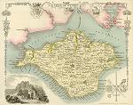 digital download of historical antique map of isle of wight, 19th century