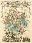 digital download of historical antique map of herefordshire, 19th century