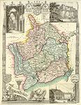 digital download of historical antique map of monmouthshire, 19th century