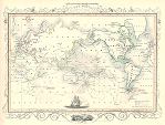 digital image download map of captain cooks voyages by Tallis / Rapkin