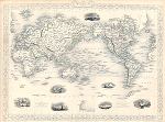 digital image download map of the world by Tallis / Rapkin