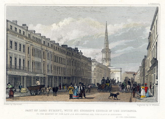 Liverpool, Lord St and St.George's Church, 1831