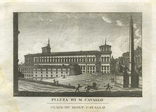 Old and antique prints and maps: Italy, Rome, Piazza di M.Cavallo, 1830 ...